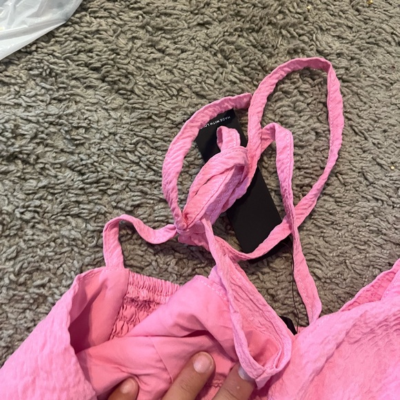 Lulus Cute and Sweet Pink Tie-Back Mini Skater Dress - Picture 8 of 9